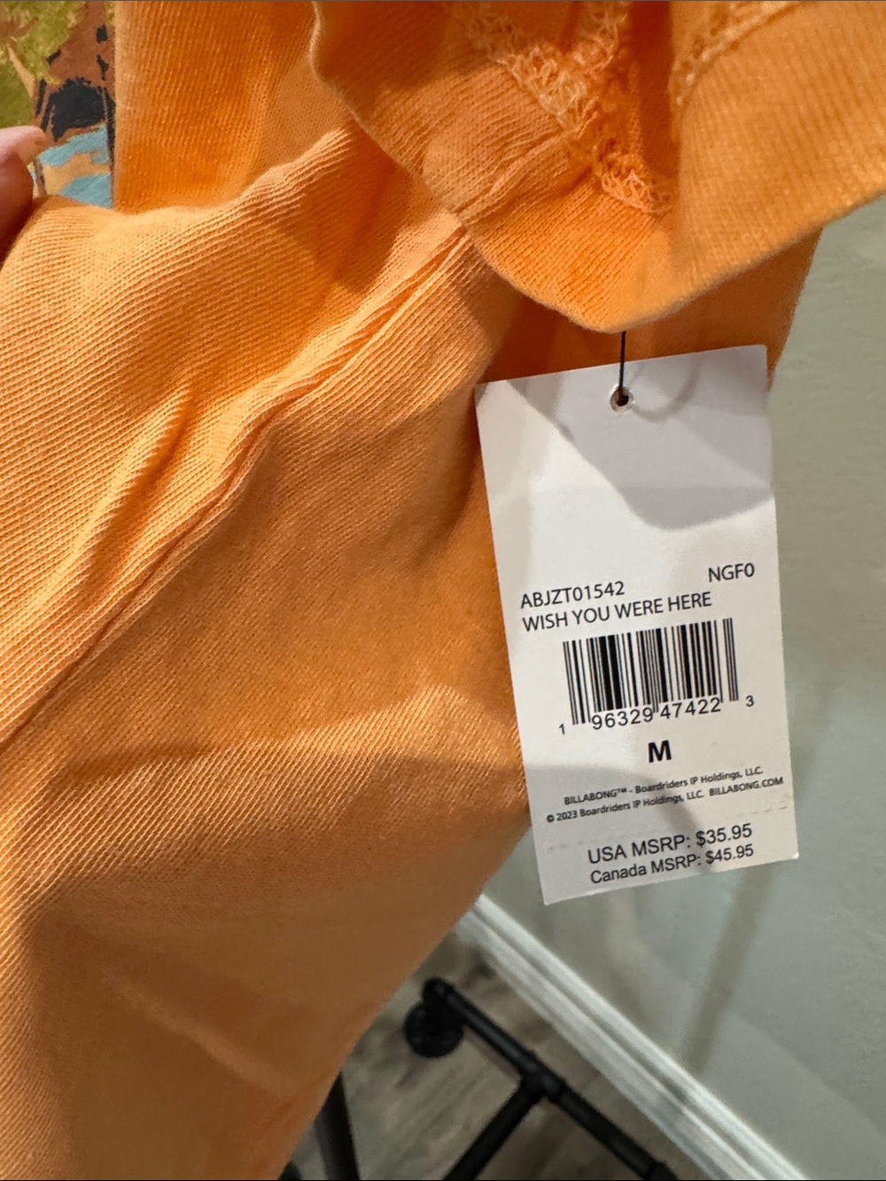 Billabong Peach Tropical Palm Graphic Tee - Picture 2 of 3